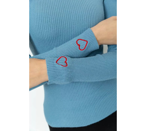 Гольф женский в рубчике, цвет джинс, 204R051