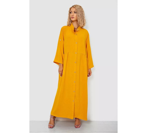 Платье-рубашка ткань жатка, цвет темно-желтый, 102R5249