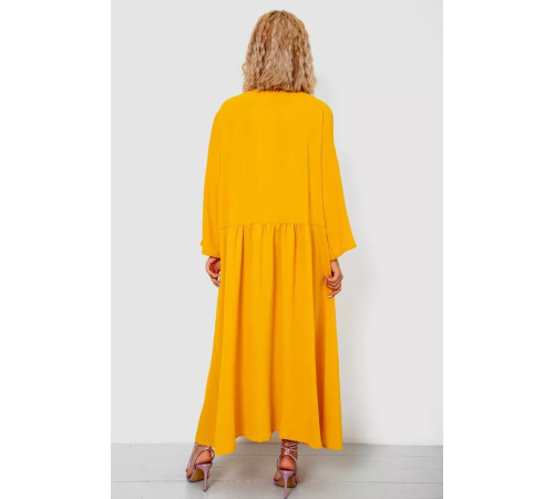 Платье-рубашка ткань жатка, цвет темно-желтый, 102R5249