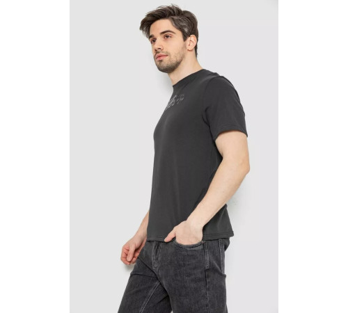 Футболка мужская с принтом, цвет темно-серый, 241R1902.