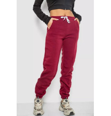 Спортивные брюки женские на флисе, цвет бордовый, 247R7555
