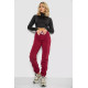 Спортивні штани жіночі на флісі, колір бордовий, 247R7555