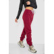 Спортивні штани жіночі на флісі, колір бордовий, 247R7555