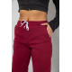 Спортивні штани жіночі на флісі, колір бордовий, 247R7555