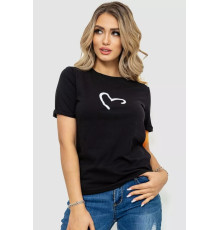 Женская футболка с принтом, цвет черный, 238R57384