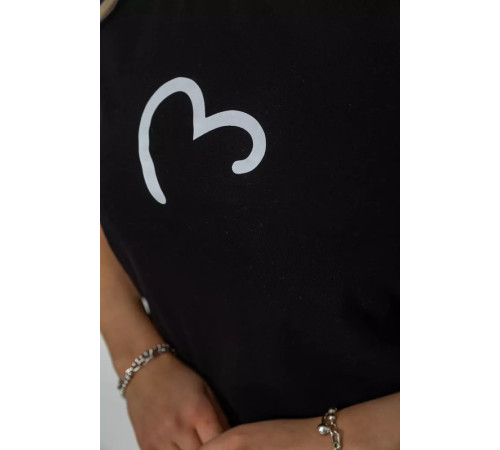 Женская футболка с принтом, цвет черный, 238R57384