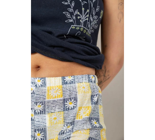 Жіноча піжама з принтом, колір темно-синій, 238R3052