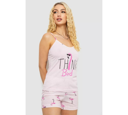 Женская пижама с принтом, цвет розовый, 243R7098