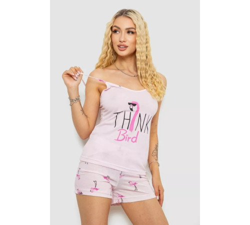 Женская пижама с принтом, цвет розовый, 243R7098