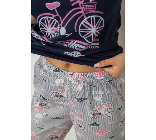 Женская пижама с принтом, цвет синий, 243R7523.