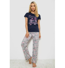 Женская пижама с принтом, цвет синий, 243R7523.