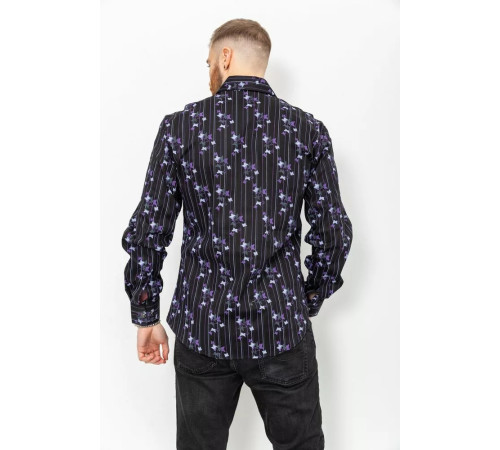 Сорочка чоловіча з принтом, колір чорний, 131R151017