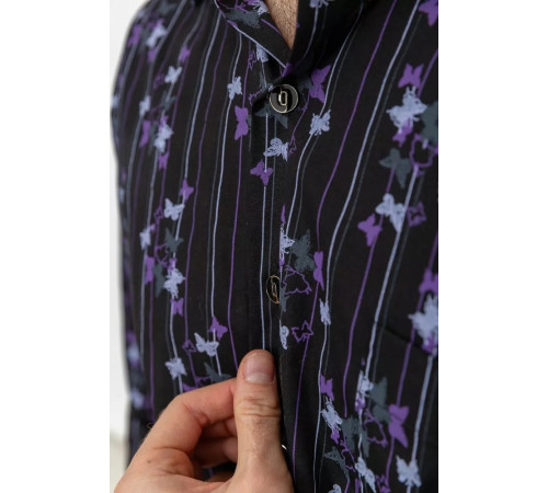 Сорочка чоловіча з принтом, колір чорний, 131R151017