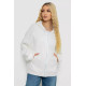 Кофта жіноча на блискавці з капюшоном, колір молочний, 238R104