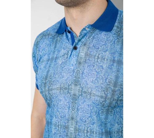 Поло чоловіче з принтом, колір синій, 247R318