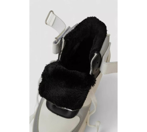 Кросівки жіночі зимові на хутрі, колір біло-чорний, 248RMB05-86