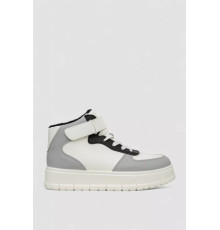 Кросівки жіночі зимові на хутрі, колір біло-чорний, 248RMB05-86