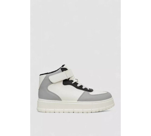 Кросівки жіночі зимові на хутрі, колір біло-чорний, 248RMB05-86