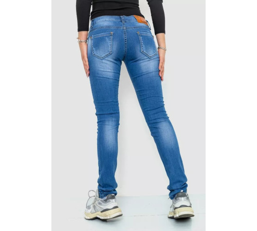 Джинсы женские с потертостями, цвет синий, 244RKL3301