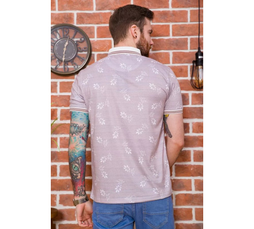 Принтованное мужское поло, светло-сливового цвета, 194R2115.