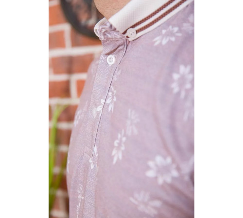 Принтованное мужское поло, светло-сливового цвета, 194R2115.