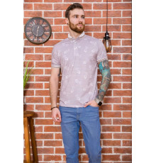 Принтованное мужское поло, светло-сливового цвета, 194R2115.