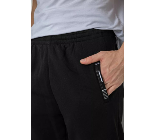 Спорт чоловічі штани на флісі, колір чорний, 244R41682