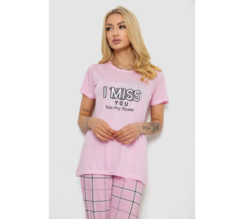 Пижама женская с принтом, цвет розовый, 243R10290.