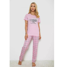 Піжама жіноча з принтом, колір рожевий, 243R10290