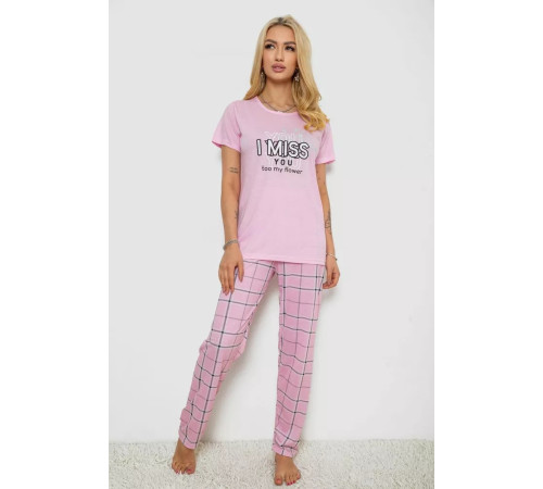Пижама женская с принтом, цвет розовый, 243R10290.