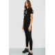 Жіноча футболка з принтом, колір чорний, 241R121