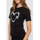 Жіноча футболка з принтом, колір чорний, 241R121