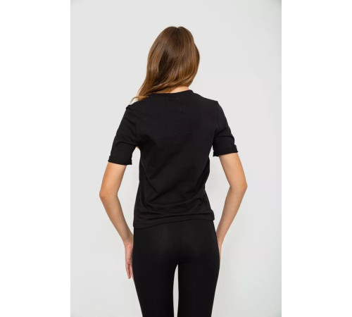 Жіноча футболка з принтом, колір чорний, 241R121
