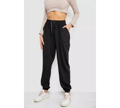 Брюки женские катоновые, цвет черный, 244RLE-075