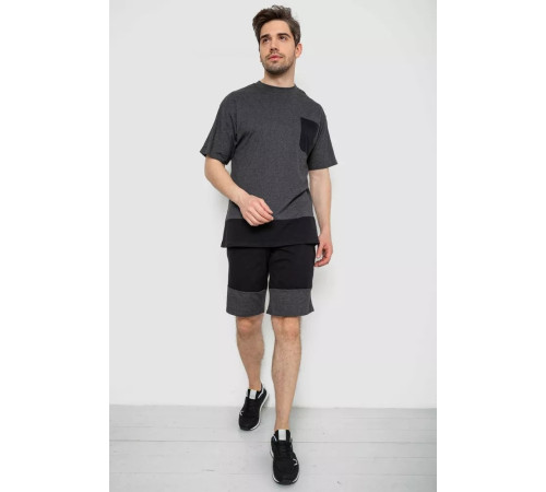 Костюм чоловічий повсякденний, колір сіро-чорний, 238R1533