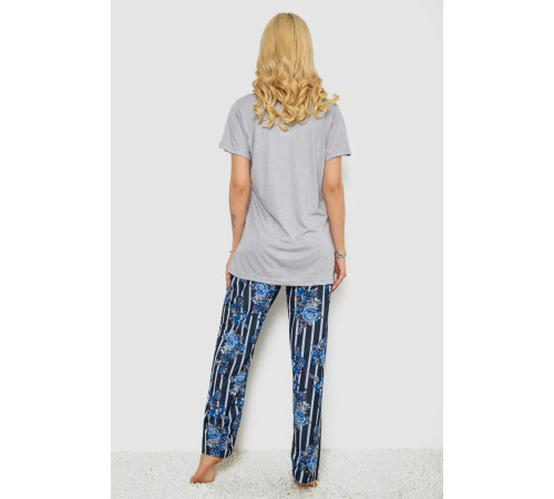 Женская пижама с принтом, цвет серый, 243R5886