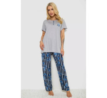 Пижама женская с принтом, цвет серый, 243R5886