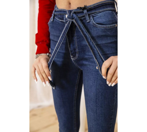 Темно-синие женские джинсы, скинные с поясом, 164R1180-7.