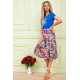 Летнее платье меди, цвета электрик в принт, 119R0419