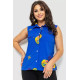Блуза без рукавів з принтом, колір синій, 102R068-6