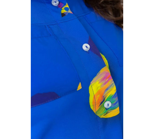 Блуза без рукавів з принтом, колір синій, 102R068-6