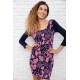 Приталенное короткое платье, сине-розового цвета в принт, 167R041-1.