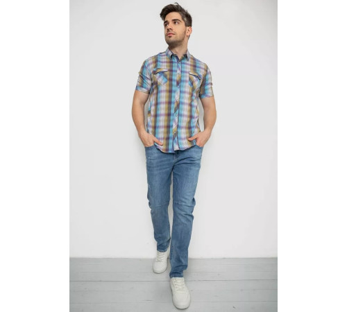 Рубашка мужская с коротким рукавом, цвет разноцветный, 214R7146