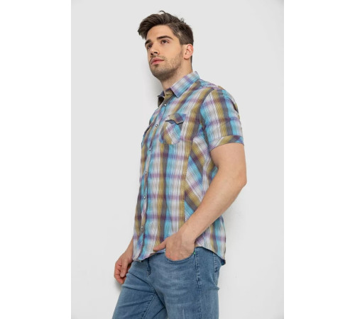 Рубашка мужская с коротким рукавом, цвет разноцветный, 214R7146
