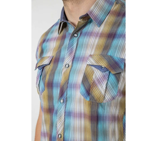 Рубашка мужская с коротким рукавом, цвет разноцветный, 214R7146