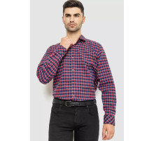 Рубашка мужская в клеточку байковая, цвет красно-синий, 214R115-35-195