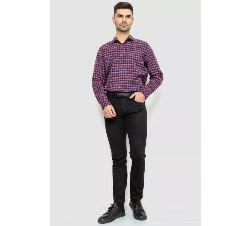 Сорочка чоловіча в клітинку байкова, колір червоно-синій, 214R115-35-195