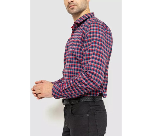 Сорочка чоловіча в клітинку байкова, колір червоно-синій, 214R115-35-195