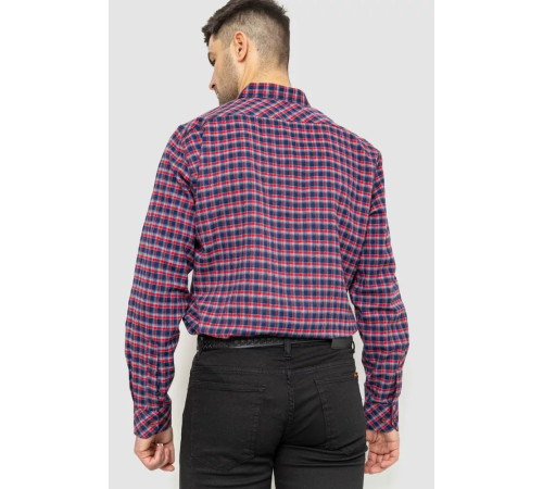 Сорочка чоловіча в клітинку байкова, колір червоно-синій, 214R115-35-195