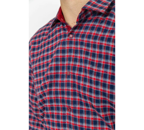 Сорочка чоловіча в клітинку байкова, колір червоно-синій, 214R115-35-195